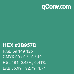 Farbcode: HEX #3B957D | qconv.com