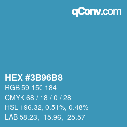 Color code: HEX #3B96B8 | qconv.com