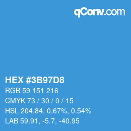 Color code: HEX #3B97D8 | qconv.com