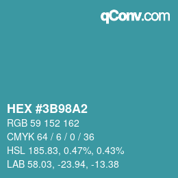 Code couleur: HEX #3B98A2 | qconv.com