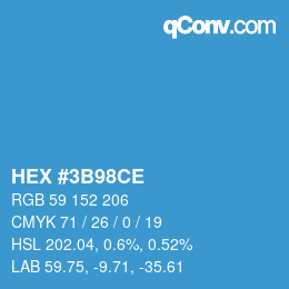 颜色代码: HEX #3B98CE | qconv.com