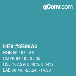Color code: HEX #3B99A6 | qconv.com