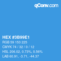 Farbcode: HEX #3B99E1 | qconv.com