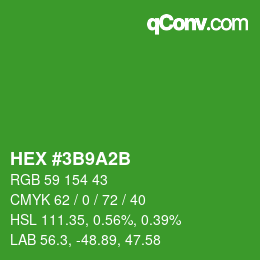 カラーコード: HEX #3B9A2B | qconv.com