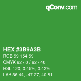 カラーコード: HEX #3B9A3B | qconv.com