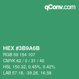 カラーコード: HEX #3B9A6B | qconv.com