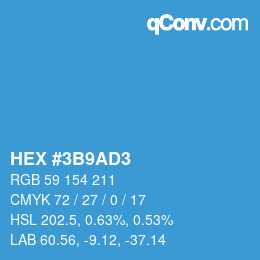 Color code: HEX #3B9AD3 | qconv.com