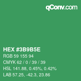 颜色代码: HEX #3B9B5E | qconv.com