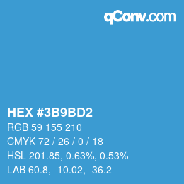 Farbcode: HEX #3B9BD2 | qconv.com