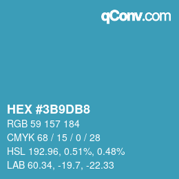 カラーコード: HEX #3B9DB8 | qconv.com