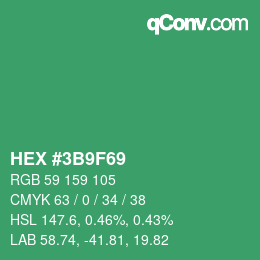 カラーコード: HEX #3B9F69 | qconv.com