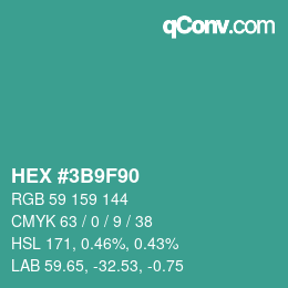 Color code: HEX #3B9F90 | qconv.com