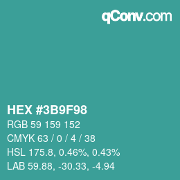 Color code: HEX #3B9F98 | qconv.com
