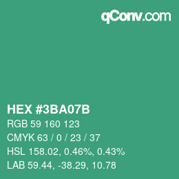Color code: HEX #3BA07B | qconv.com