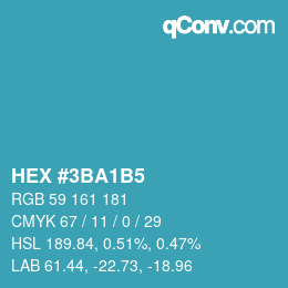 颜色代码: HEX #3BA1B5 | qconv.com