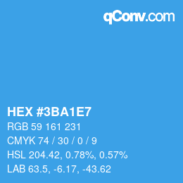 カラーコード: HEX #3BA1E7 | qconv.com