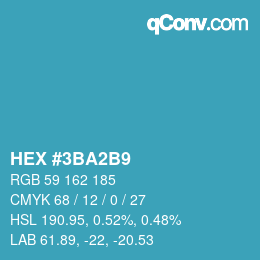 颜色代码: HEX #3BA2B9 | qconv.com