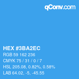 Color code: HEX #3BA2EC | qconv.com