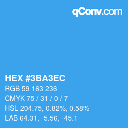 カラーコード: HEX #3BA3EC | qconv.com