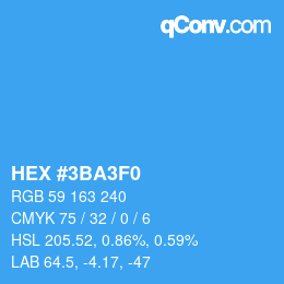 Color code: HEX #3BA3F0 | qconv.com