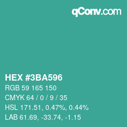 颜色代码: HEX #3BA596 | qconv.com
