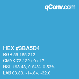 颜色代码: HEX #3BA5D4 | qconv.com