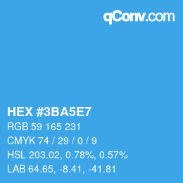 颜色代码: HEX #3BA5E7 | qconv.com