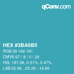 颜色代码: HEX #3BA6B5 | qconv.com
