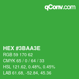 Farbcode: HEX #3BAA3E | qconv.com