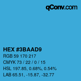 カラーコード: HEX #3BAAD9 | qconv.com
