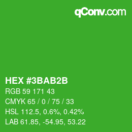 颜色代码: HEX #3BAB2B | qconv.com