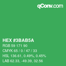 颜色代码: HEX #3BAB5A | qconv.com