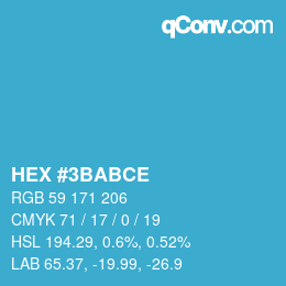 Color code: HEX #3BABCE | qconv.com