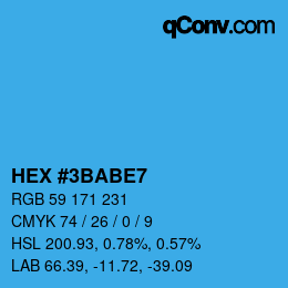 Color code: HEX #3BABE7 | qconv.com