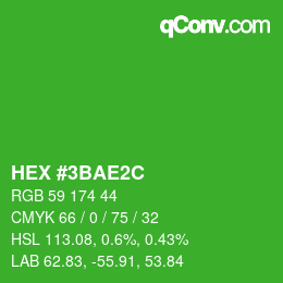 Código de color: HEX #3BAE2C | qconv.com
