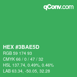 カラーコード: HEX #3BAE5D | qconv.com