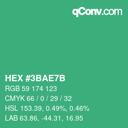 カラーコード: HEX #3BAE7B | qconv.com