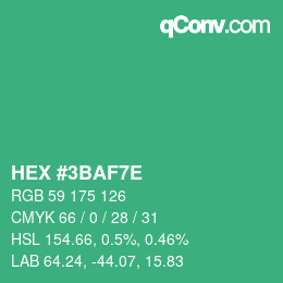 カラーコード: HEX #3BAF7E | qconv.com