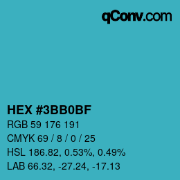 Código de color: HEX #3BB0BF | qconv.com