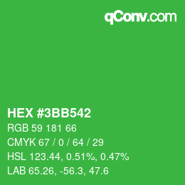Farbcode: HEX #3BB542 | qconv.com