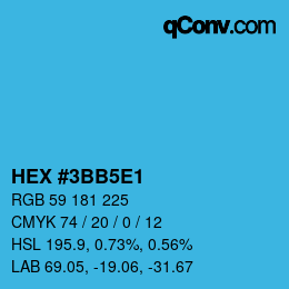 Color code: HEX #3BB5E1 | qconv.com