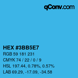 Color code: HEX #3BB5E7 | qconv.com