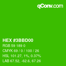 Color code: HEX #3BBD00 | qconv.com
