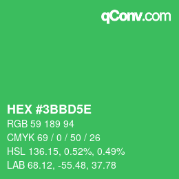 Farbcode: HEX #3BBD5E | qconv.com