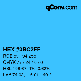 Color code: HEX #3BC2FF | qconv.com