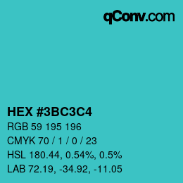 Color code: HEX #3BC3C4 | qconv.com