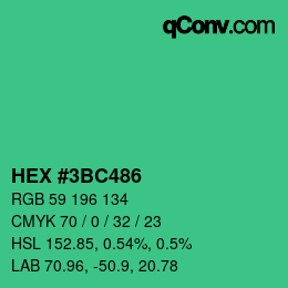 カラーコード: HEX #3BC486 | qconv.com