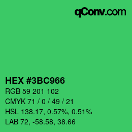 Color code: HEX #3BC966 | qconv.com