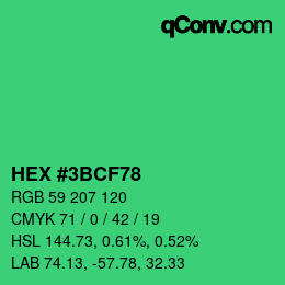 Color code: HEX #3BCF78 | qconv.com