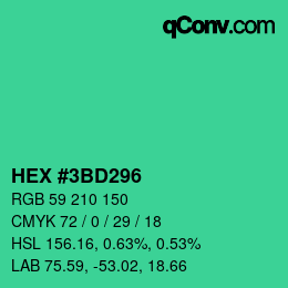 Color code: HEX #3BD296 | qconv.com